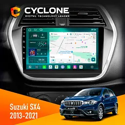 Штатна магнітола Suzuki SX4 2013-2021 Cyclone C9-013 4x64 DSP 4G Cyclone (НФ-00007457)