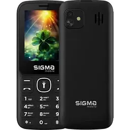 Мобільний телефон Sigma mobile X-style 242 Lucky, чорний, 2 Mini-SIM, дисплей 2.4" (240х320), SC6531E, MicroSD (до 32 ГБ), FM