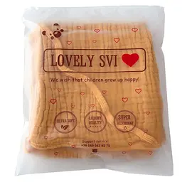 Дитячий рушник з капюшоном Lovely Svi органічна бавовна (муслін) – 80 x 80 см, від 0 до 2 років Жовтий (1901255) - мініатюра 4