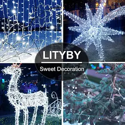 LITYBY Fairy Lights Акумулятор водонепроникний, 12M/120LED Різдвяні казкові вогні, 8 режимів Battery String Lights Outdoor - мініатюра 5
