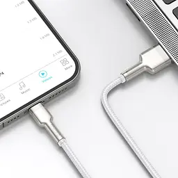 Кабель Baseus Cafule Metal USB to Lightning 2м White (CALJK-B02) [73379] - мініатюра 5