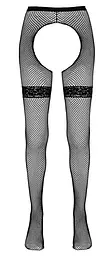 Колготки мереживні чорні Cottelli Collection Net Tights - мініатюра 4