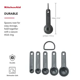 Набір мірних ложок KitchenAid Coreline сірий 5 шт. (KQG057OHCGG) - мініатюра 9