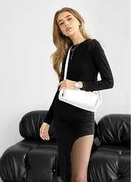 Жіноча сумка Sambag Leoma Strip біла 27 х 12 х 13 см (54000008)