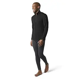 Термофутболка з довгим рукавом чоловіча Smartwool Men's Classic Thermal Merino Base Layer 1/4 Zip Boxed L Чорний - мініатюра 2