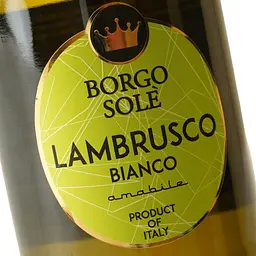 Вино ігристе Borgo Sole Lambrusco Dell`Emilia IGT Bianco Amabile, 8%, 0,75 л (AT1B002) - мініатюра 5
