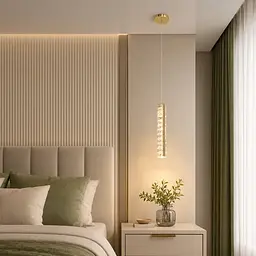 Золотий одиничний LED світильник-підвіс Artlight 622/1GD з прозорим склом 23W - мініатюра 2
