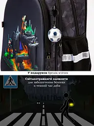 Ортопедичний рюкзак School Standard 3 в 1 з пеналом та мішком Майнкрафт для хлопчика 475 гр 17,5 літрів Чорний - мініатюра 9