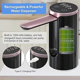 Автоматична помпа для води LY-1081 з USB-зарядкою • Електричний диспенсер Water Dispenser для бутля, дому, офісу та дачі - мініатюра 2