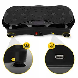 Віброплатформа для тренувань 4FIZJO Ultra+ з пультом та еспандерами Black (P-5905973402873) - мініатюра 5