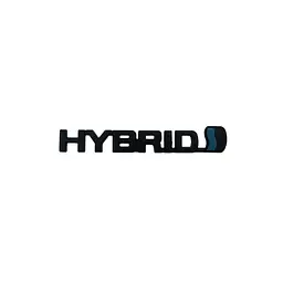 Емблема напис Hybrid Чорна 132х19мм метал (на скотчі)