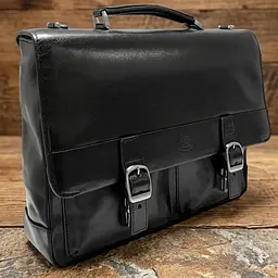 Чоловічий портфель з натуральної шкіри Tony Perotti Italico 9276G-35 (90416) Чорний - мініатюра 8