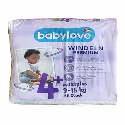 Підгузники Babylove Premium 4+ Maxi Plus (9-15 кг) 38 шт