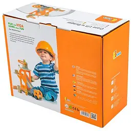 Дерев'яний набір Viga Toys Підйомний кран і самоскид (51616) - мініатюра 4