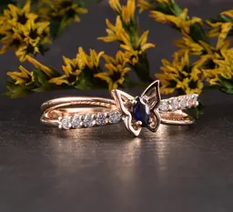 Золота каблучка метелик з фіанітами 20 K-0035