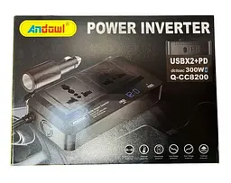 Інвертор перетворювач постійного струму Q-CC8200 300 Вт 12/220V 2 розетки 2 USB TypeC - мініатюра 7