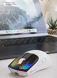 Миша бездротова Aattack SHARK X5 з акумулятором та підсвічуванням 2,4G+Bluetooth White - мініатюра 6