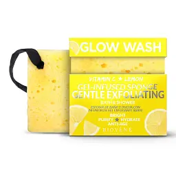 Губка для ніжного відлущування Biovene Glow Wash Gentle Exfoliating Vitamin C & Lemon Gel-Infused Sponge 75 г - мініатюра 2