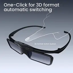 Перезаряджувані активні 3D-окуляри JMGO підтримка лише 3D-проекторів JMGO DLP-Link Laser TV - мініатюра 4