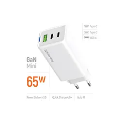 Зарядний пристрій ColorWay GaN Mini 65W PD Port PPS USB (USB-2C1A) white (CW-CHS058PD-WT) - мініатюра 8