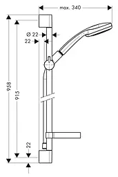 Душовий гарнітур Hansgrohe Croma 100 Vario 27771000, Хром - мініатюра 2