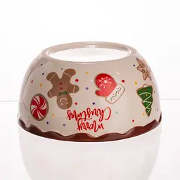 Тарілка супова Yiwu порцелянова новорічна Ø15 (см) Merry Christmas глибока тарілка кругла, салатник, бульйонниця, 800 мл CR-1-44 - мініатюра 6