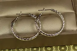 Сережки кільця Хuping Jewelry кручений джгут 2,5 см золотисті