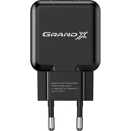 Зарядний пристрій Grand-X CH-03B (5V/2,1A) Black (CH-03B) - мініатюра 2