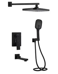 Душова система універсальна Qtap Gemini Black Matt прихованого монтажу QTGEM114BLM45703 - мініатюра 1