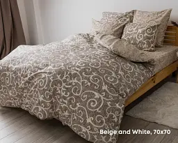Сімейна постільна білизна ТЕП Soft Dreams Beige and White 70х70 бежева - мініатюра 2