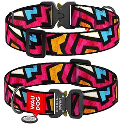 Нашийник для собак Waudog Nylon Графіті, з QR паспортом, металева пряжка-фастекс, XXL, 43-70х3,5 см - мініатюра 3
