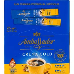 Кава розчинна Ambassador Crema Gold натуральна сублімована стік 1.8 г х 25 шт. - мініатюра 3