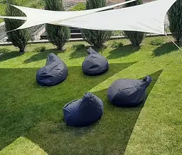 Тент навіс затіняючий трикутний 3х3х4м Сітка (Молочний) - мініатюра 5