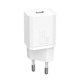 Сітчастий зарядний пристрій Baseus Super Si Quick Charger 1C 20W EU білий CCSUP-B02 - мініатюра 3