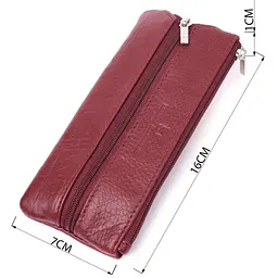 Шкіряна ключниця на блискавці ST Leather 22558 бордова - мініатюра 3