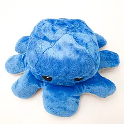М'яка іграшка Восьминіг перевертень двосторонній веселий сумний Mood Octopus 16 см UKC сіро/синій - мініатюра 4