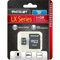 Карта пам'яті Patriot LX microSDHC 64GB UHS-I Class 10 + SD адаптер (PSF64GMCSDXC10) [113849] - мініатюра 4