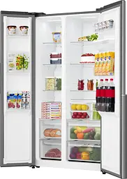 Холодильник Gorenje SBS, 179х62х91см, 2 двері, 344 (197) л, А +, NF +, Інв., Зона св-ті, диспенсер, Зовн. Диспл, нерж - мініатюра 2