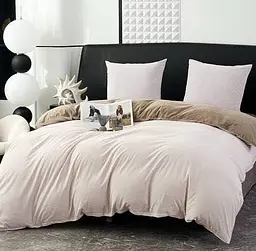 Постільна білизна L&M Home Textiles двоспальне ліжко з вареної бавовни не вимагає прасування 100% бавовна 180х220см Бежевий - мініатюра 3