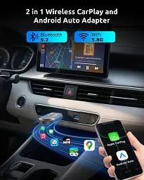 Бездротовий адаптер ESSGOO CarPlay для Apple CarPlay та Android Auto, сумісний із системами iOS 10+ та Android 11+ - мініатюра 6