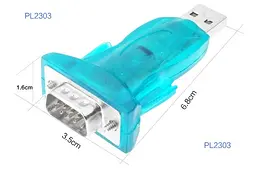 Переходник USB 2.0 Type-A --> COM (RS232) 9pin, Chipset PL-2303, синий
