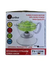 Цитрусова соковижималка Turbo tv-120w - мініатюра 2