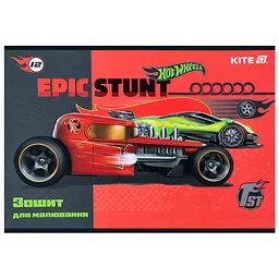 Зошит  для малювання Kite Hot Wheels 12 аркушів скоба софт тач (HW25-241)