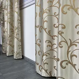 Жакардові штори золотистого кольору з вензелем на тасьмі 2шт. 150х270 ALBO pbe0052396 - мініатюра 9