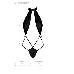 Боді-халтер з екошкіри Passion JANNIES BODY L/XL black - мініатюра 5