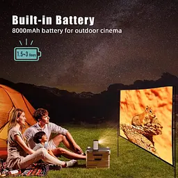 Проектор BYINTEK P70 портативний міні 3D акумулятор 8000 mAh WiFi Android 9 FullHD 1080 4K - мініатюра 8