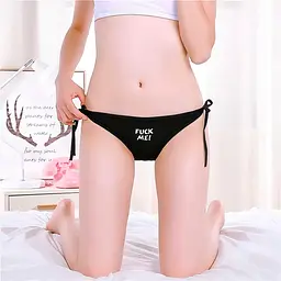 Жіночі трусики на зав'язках "Fuck Me" S-L Чорний