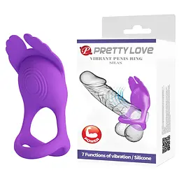 Віброкільце Pretty Love Silas Vibrant Penis Ring 9.5 см фіолетовий - мініатюра 2