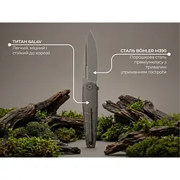 Ніж складаний туристичний Weknife Hull (9.9 см) Bohler M390 / Titanium сірий - мініатюра 11