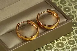Сережки Xuping Jewelry колечки масивні 2,2 см золотисті - мініатюра 3
